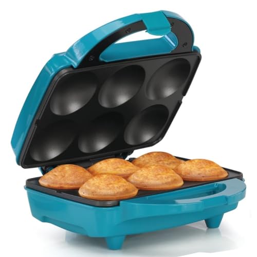 Holstein Housewares 6-Cup Electric Cupcake Maker - Bake Cupcakes, Muffins, Pizza Cups, Cinnamon Buns - Teal Kitchen Appliance