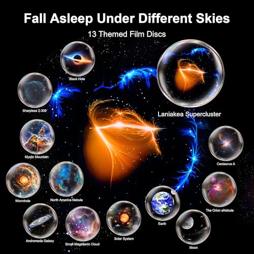 Galaxy Star Projector Light, Nebula Night Light for Bedroom, LED Space Lamp Room Decor, Timer, 13 in 1, Adults Kids