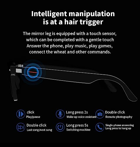 Brand Smart Audio Glasses: Bluetooth Speaker, UV400 Protection, Open Voice Control, Built-in Mic & Speakers, Music Calls, IPX4 Waterproof