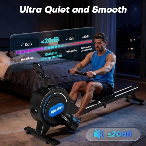 DMASUN Magnetic Rowing Machine - 350 LB Capacity, Foldable Rower with App, 16/32 Resistance Levels