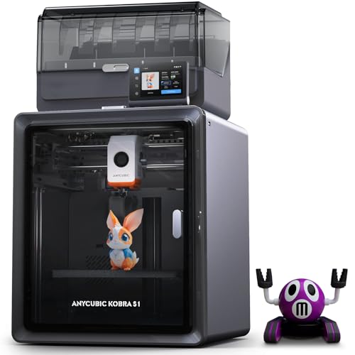 ANYCUBIC Kobra S1 3D Printer: Drying/Printing Combo, 4-8 Color, Ultra-Fast Multicolor, Major Filaments, 250x250mm Size