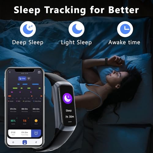 FitPro Heart Rate Tracker: 24/7 Monitoring, IP68 Waterproof, 25 Sport Modes, 1.1" Color Screen - Android/iOS - Dark Black