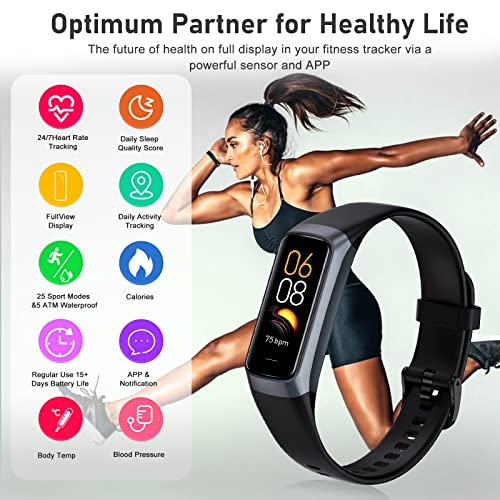 Brand Fitness Tracker: Heart Rate, Blood Oxygen, Sleep Monitor, Waterproof Smart Watch - Men & Women