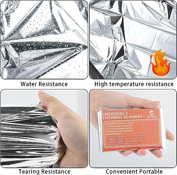 Surviveware Emergency Mylar Blankets: Space Blanket 4-Pack