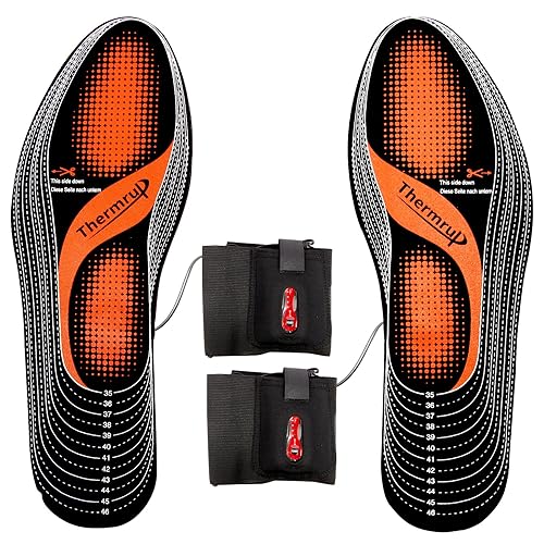 Thermrup Heated Insoles: Foot Warmers, Rechargeable Battery, Far Infrared - Size 4.5-14, 4 Temp Settings