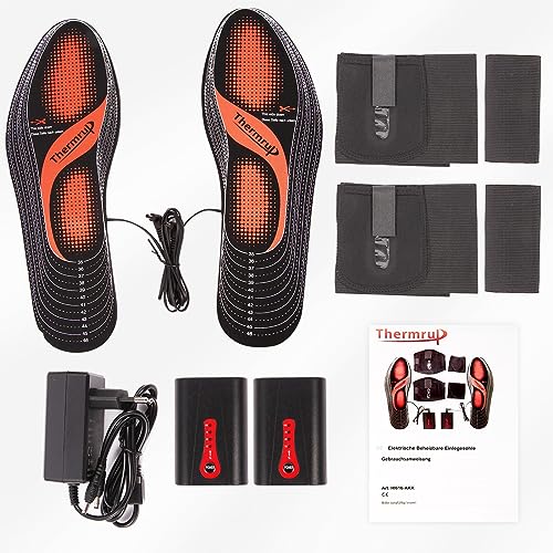 Thermrup Heated Insoles: Foot Warmers, Rechargeable Battery, Far Infrared - Size 4.5-14, 4 Temp Settings