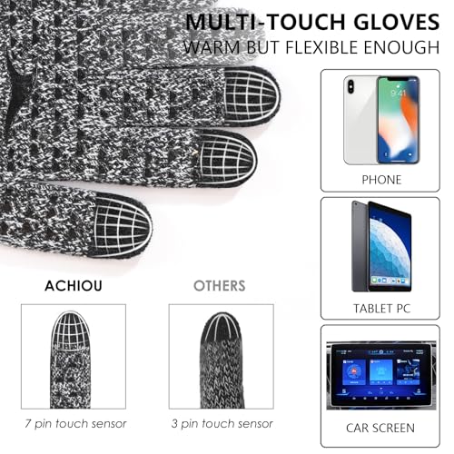 Achiou Winter Gloves - Touch Screen Texting Warm Running - Men Women