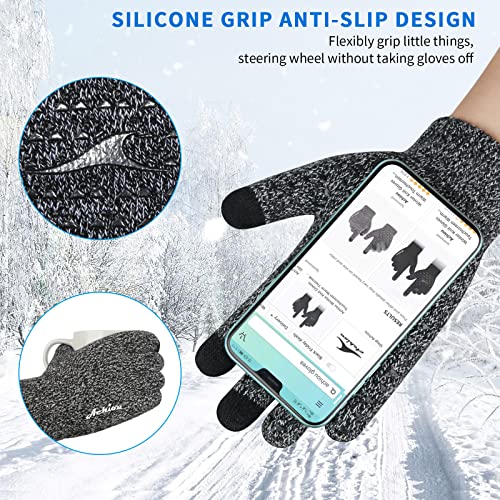 Achiou Winter Gloves - Touch Screen Texting Warm Running - Men Women