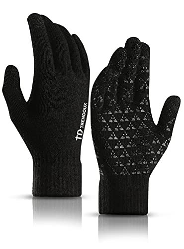TRENDOUX Winter Gloves - Touch Screen Thermal Knit Glove for Cold Weather Running