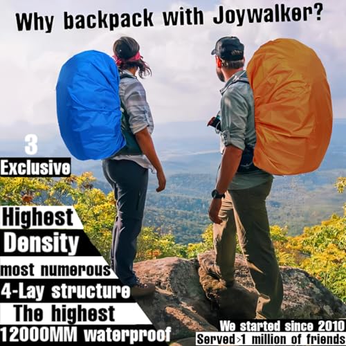Joy Walker Waterproof Backpack Rain Cover, 12000mm Ultra-Waterproof, Antislip Buckle, Upgraded Multilayers