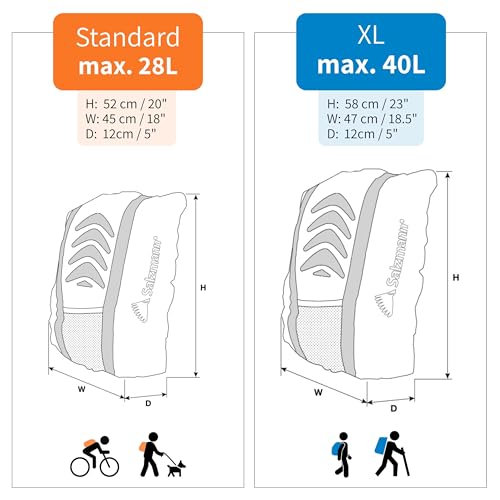 Salzmann Reflective Backpack Cover 3M | High Visibility, Waterproof | Cycling, Running, Hiking