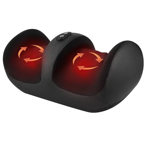 Nekteck Shiatsu Foot Massager with Heat, Roller Massage - Circulation Pain Relief, Office & Home - Lightweight & Compact