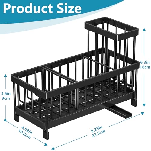 Rustproof Stainless Steel Sponge Holder for Kitchen Sink Organizers, Soap Dispenser Storage Essentials