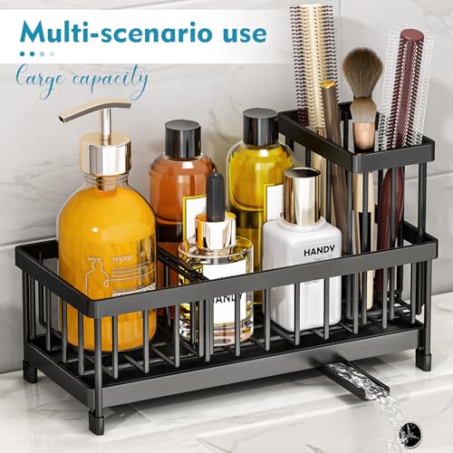 Rustproof Stainless Steel Sponge Holder for Kitchen Sink Organizers, Soap Dispenser Storage Essentials