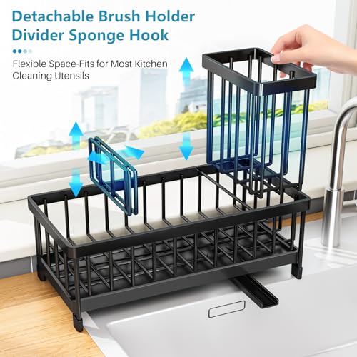 Rustproof Stainless Steel Sponge Holder for Kitchen Sink Organizers, Soap Dispenser Storage Essentials