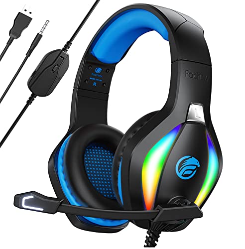 Fachixy FC100 Gamer Headset w/ Mic, Noise Cancelling 3.5mm Jack - PS4, PS5, PC, Xbox, Switch