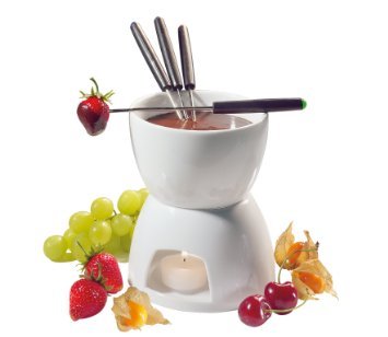 Kabalo Chocolate Fondue Set: 11pc Ceramic with Stainless Steel Forks