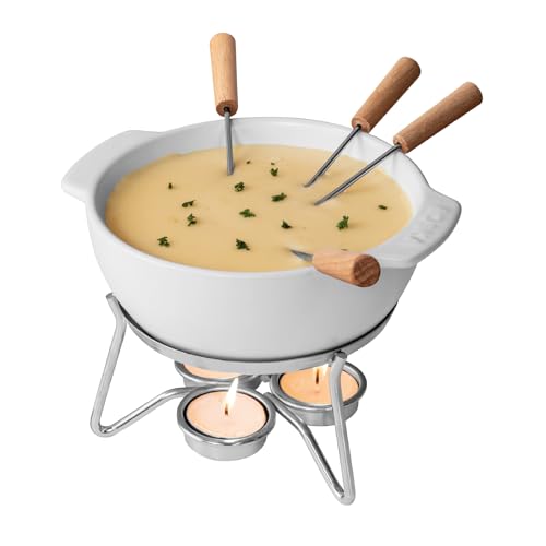 Boska Cheese Fondue Set: Microwave-Safe Ceramic Pot for 4