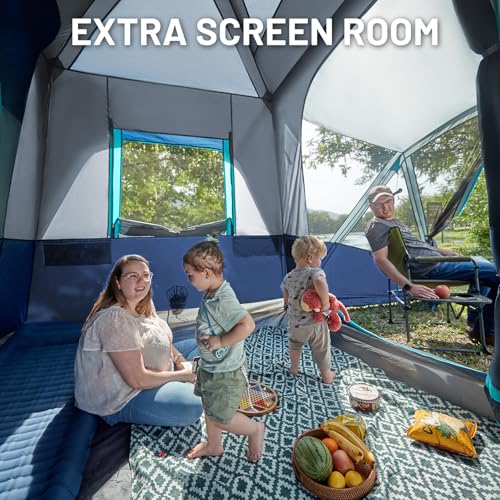 TIMBER RIDGE SUV Tent with Screen Porch & Awning for Family Camping, Weather Resistant, Portable 13ft x 10ft x 7.1ft