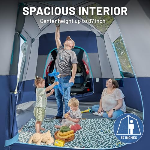 TIMBER RIDGE SUV Tent with Screen Porch & Awning for Family Camping, Weather Resistant, Portable 13ft x 10ft x 7.1ft