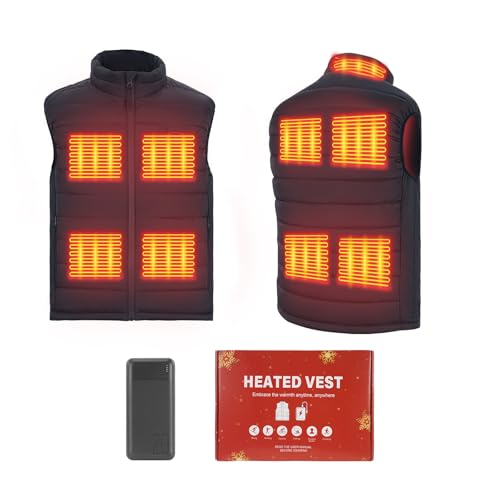 Heated Vest 3 Temp Settings, 20000mAh Power Bank, Unisex Warm Body Warmer for Outdoor Activities