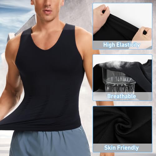 SLIMBELLE Men's V-Neck Slimming Vest for Tummy Control & Compression