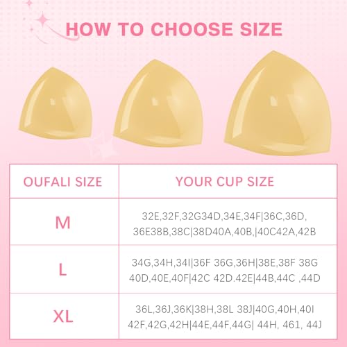 Double Sided Sticky Bra for D+ Cups, Lift Inserts, Washable & Reusable