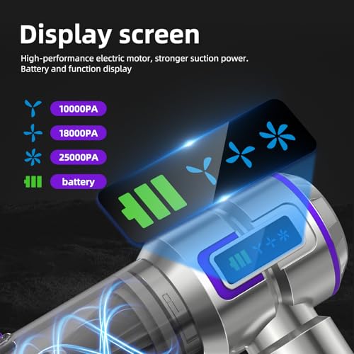 Brand Handheld Vacuum Cleaner 25000Pa 4-in-1 Cordless Car Vacuum with Screen, 1-Touch Dust Removal, Brushless Motor for Home/Car/Pet