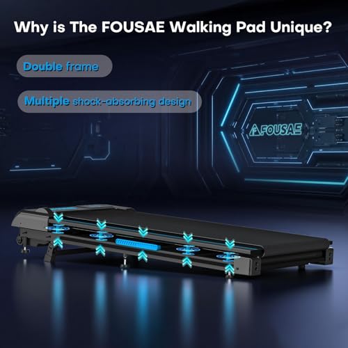 FOUSAE 4 in 1 Walking Pad Treadmill - 9% Incline, 12 HIIT Programs