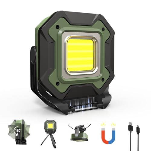 Brand Rechargeable LED Work Light: 16-Hour Long-Lasting Portable Flashlight for Car Repair & Camping, Magnetic, Waterproof