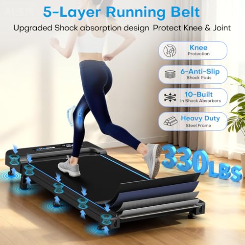 CHAOKE Walking Pad Treadmill: 9% Incline, Under Desk, 10KM/H Speed, 2.75HP Motor, 150kg Capacity, 12 HIIT Programs