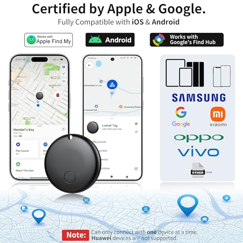 Smart Tags Bluetooth Luggage Tracker, Works with Apple Find My, Android & iOS, Item Finder for Travel, Commute, Backpack - 4 Pack