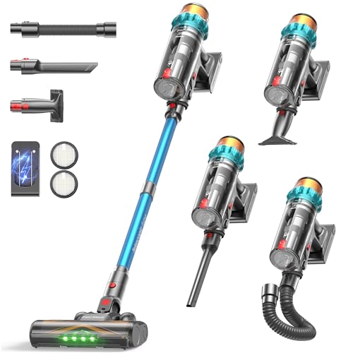 ElecKeys Cordless Vacuum Cleaner 65 inch, Self-Standing Anti-Tangle, Handheld Rechargeable for Home Floors Pet Hair