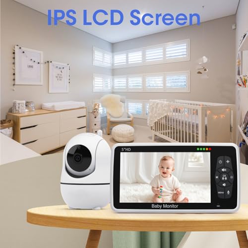 Babystar Baby Monitor: 720P HD Camera, 5" Display, 22hr Battery