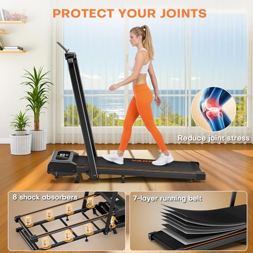 Foldable 6-in-1 Treadmill: 12KM/H Speed, 9% Incline, APP, Under Desk, Portable, Remote Control