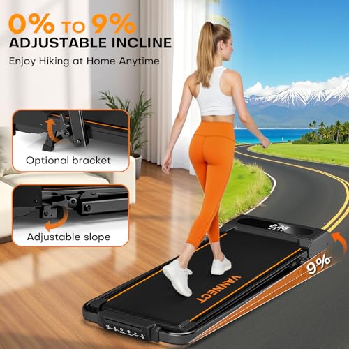 Foldable 6-in-1 Treadmill: 12KM/H Speed, 9% Incline, APP, Under Desk, Portable, Remote Control
