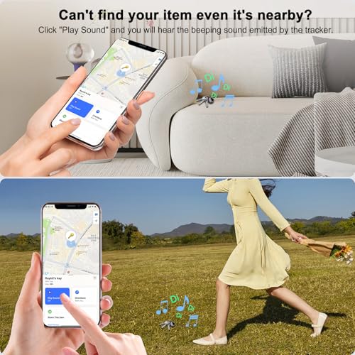 Air Tags 4-Pack: Smart Tracker for Apple Find My, Keys Finder with 80dB Alarm, Replaceable Battery, IP67 Waterproof - Luggage, Backpack, Wallet