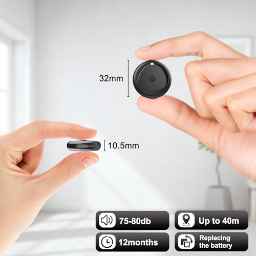 Air Tags 4-Pack: Smart Tracker for Apple Find My, Keys Finder with 80dB Alarm, Replaceable Battery, IP67 Waterproof - Luggage, Backpack, Wallet