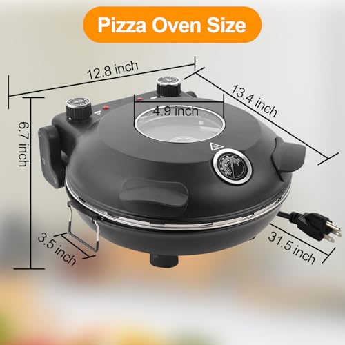 Retro Pizza Maker 12 Inch Rapid Heating Oven, 800˚F Cooker