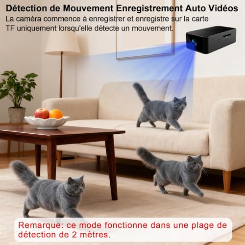 Cuoum Mini Camera 1080P Micro Camera with Audio, Surveillance Cam, One-Button Operation, Indoor/Outdoor Cam - No WiFi/Bluetooth