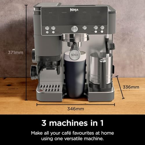 Ninja Luxe Premier Coffee Machine: Latte, Cappuccino, Espresso Maker with Grinder & Frother, Easy to Use, 4 Froth Presets