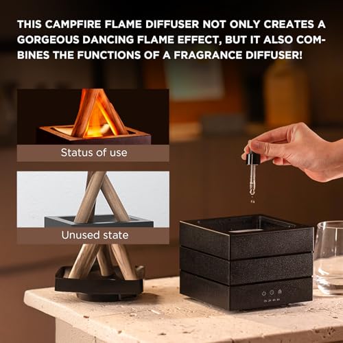 Vintage Stove Aroma Diffuser: 280ml Essential Oil, LED Flame, 3 Timer, Quiet & Auto Shut-Off