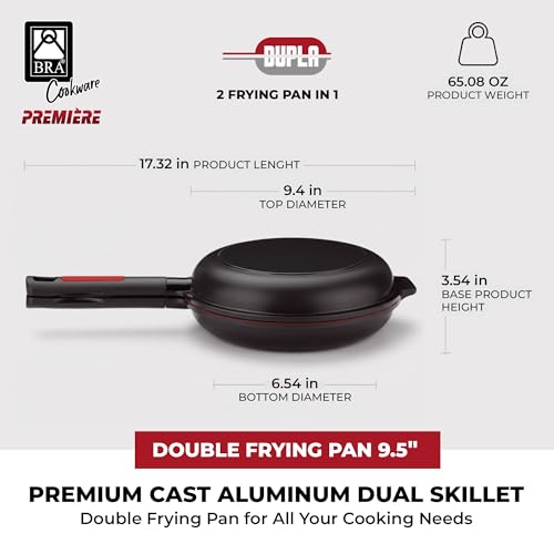 Cookware Premiere Dual Skillet 9.5 inch for Frittatas & Omelets