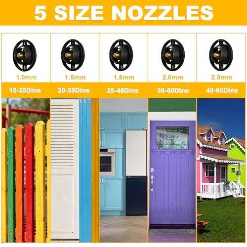 ROTTOGOON Electric Fence Paint Sprayer: 550W, 1400ML Container, 5 Nozzles, 3 Patterns - Walls, Cabinets, House