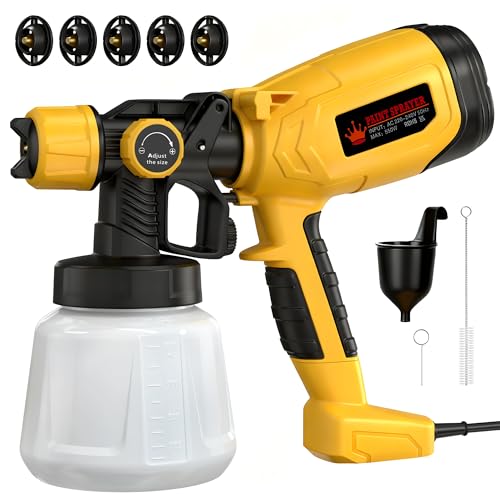 ROTTOGOON Electric Fence Paint Sprayer: 550W, 1400ML Container, 5 Nozzles, 3 Patterns - Walls, Cabinets, House