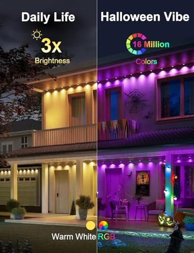 RGB Halloween House Light Outdoor, 200Ft Permanent Lights, Remote Control, Waterproof, Christmas, Party
