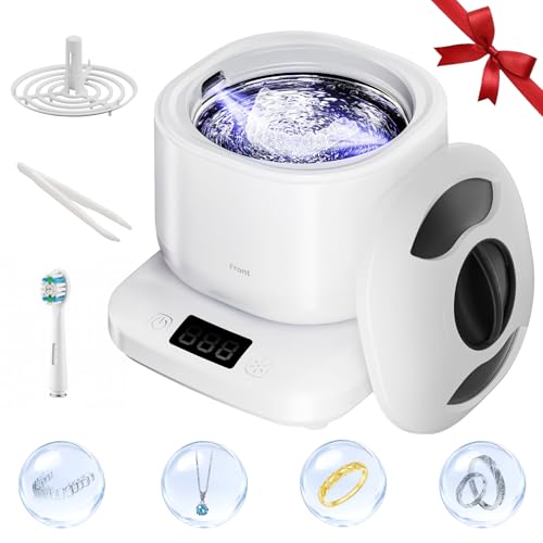 Ultrasonic Jewelry Cleaner with U-V Light, 3 Modes, Waterproof