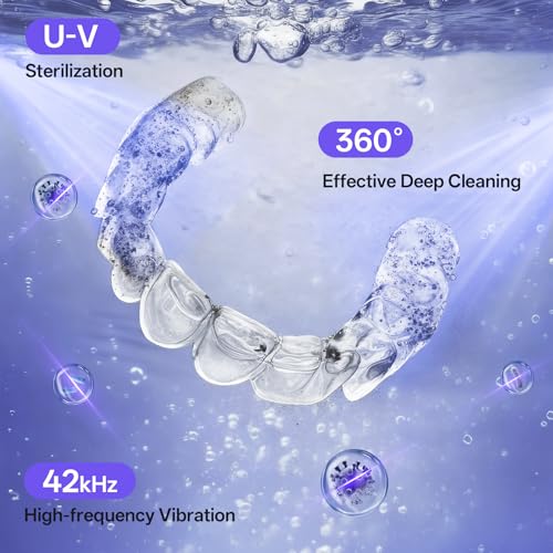 Ultrasonic Jewelry Cleaner with U-V Light, 3 Modes, Waterproof