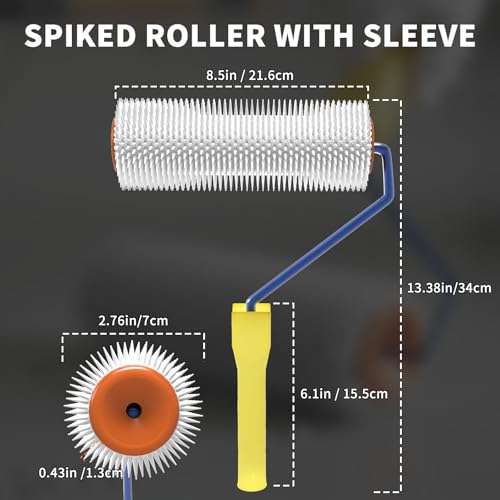 Epoxy Floor Leveling Spiked Roller, 13mm Teeth, Cement Tool