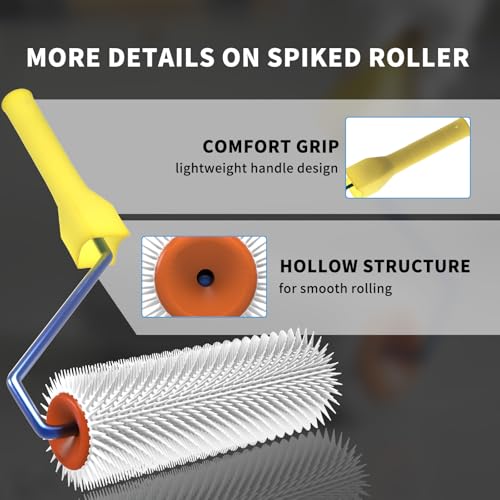 Epoxy Floor Leveling Spiked Roller, 13mm Teeth, Cement Tool